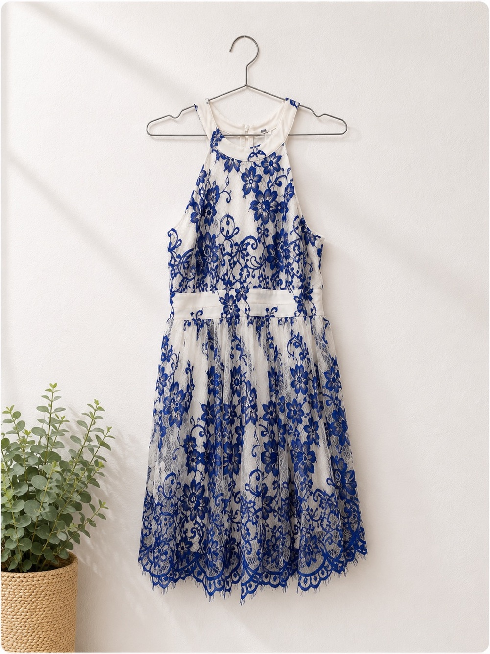 Altar'd State Blue Floral Lace Dress
